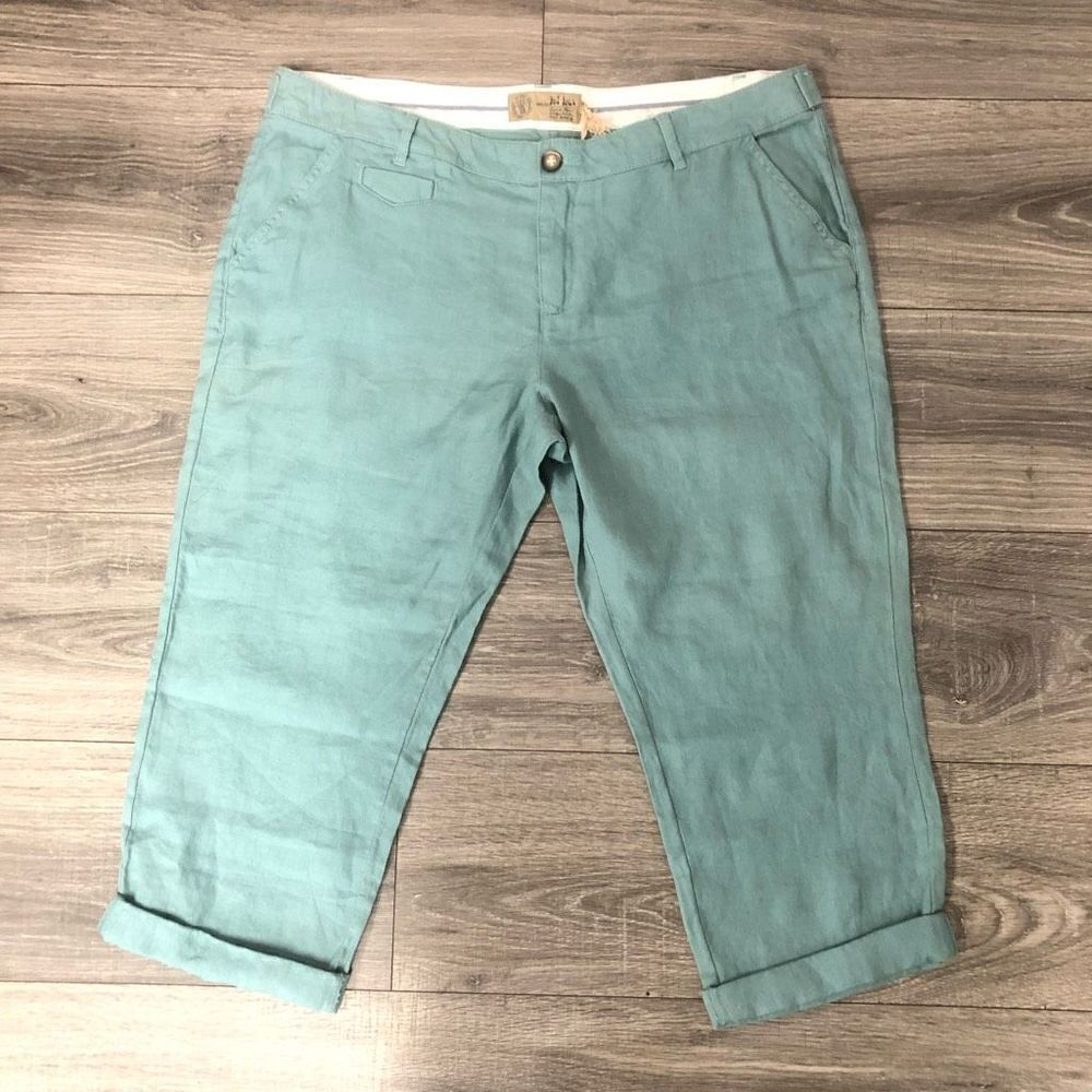 Linen Cropped Pants Sz 16